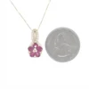 Ruby Flower Pendant Necklace