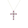 Ruby Cross Pendant Necklace