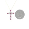Ruby Cross Pendant Necklace
