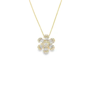 Floral Diamond Pendant Necklace
