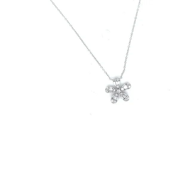 Floral Diamond Pendant Necklace