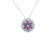 Floral Gemstone Halo Necklace