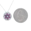 Floral Gemstone Halo Necklace