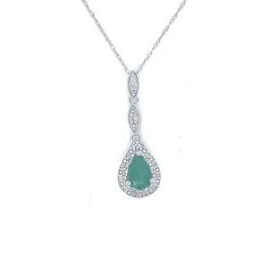 Pear Emerald Drop Necklace