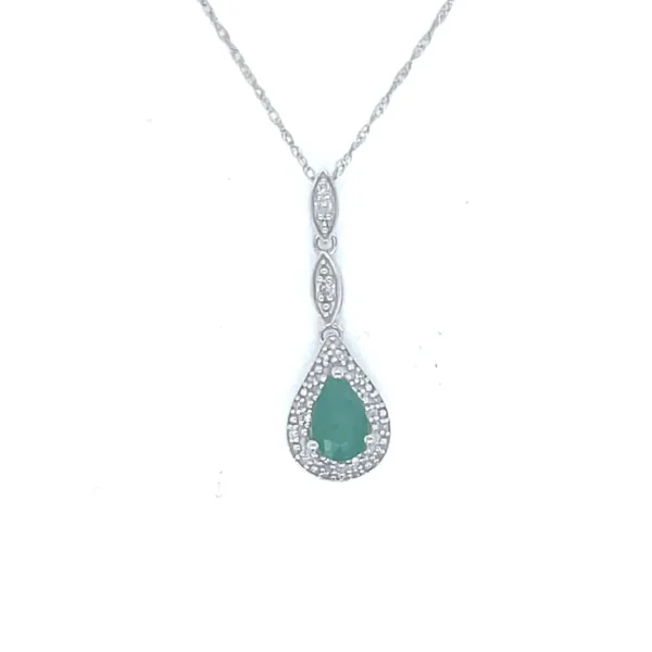Pear Emerald Drop Necklace