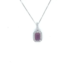 Emerald Cut Ruby Pendant