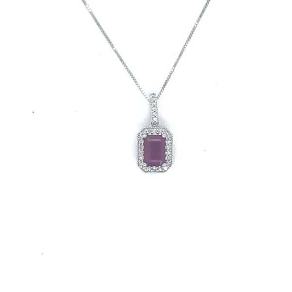 Emerald Cut Ruby Pendant