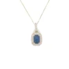 Sapphire Halo Pendant Necklace