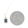 Sapphire Halo Pendant Necklace