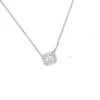 Emerald Cut Halo Necklace