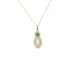 Opal Diamond Pendant Necklace