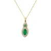 Emerald Diamond Pendant Necklace