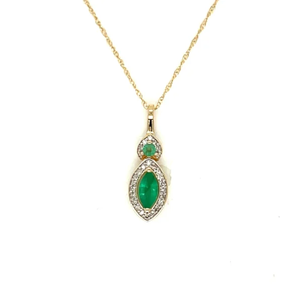 Emerald Diamond Pendant Necklace