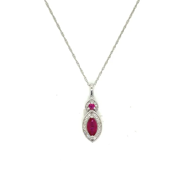 Marquise Ruby Pendant Necklace