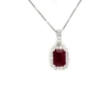 Ruby Halo Pendant Necklace