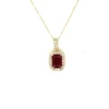 Ruby Halo Pendant Necklace