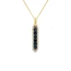 Sapphire Bar Pendant Necklace