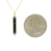 Sapphire Bar Pendant Necklace