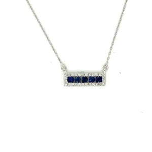 Sapphire Diamond Bar Necklace