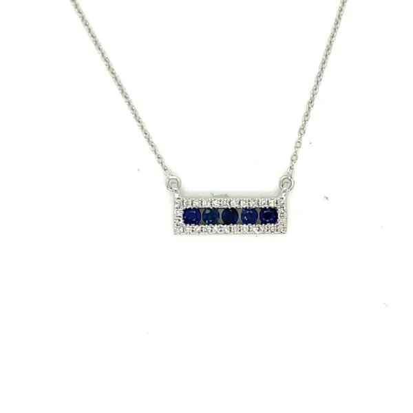 Sapphire Diamond Bar Necklace