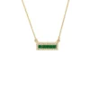 Emerald Bar Pendant Necklace