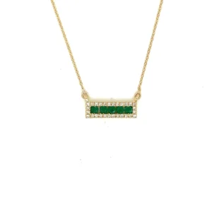 Emerald Bar Pendant Necklace