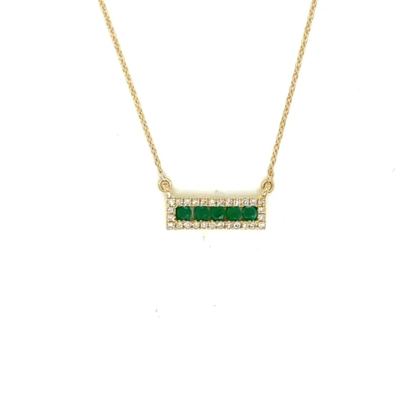 Emerald Bar Pendant Necklace