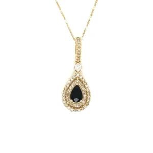 Teardrop Sapphire Pendant Necklace