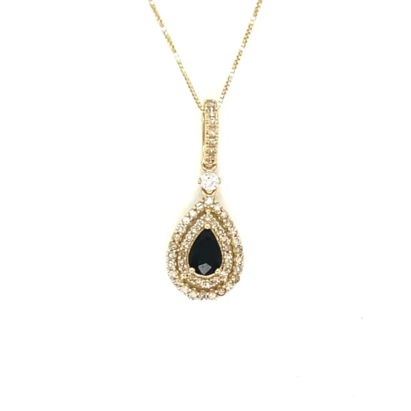 Teardrop Sapphire Pendant Necklace