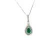 Pear Emerald Pendant Necklace
