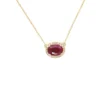 Oval Ruby Halo Necklace