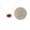 Oval Ruby Halo Necklace