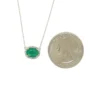 Oval Emerald Halo Necklace