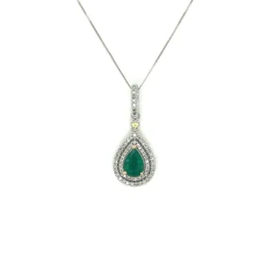 Pear Gemstone Halo Pendant