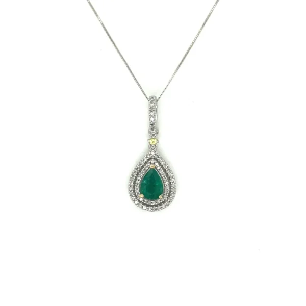 Pear Gemstone Halo Pendant