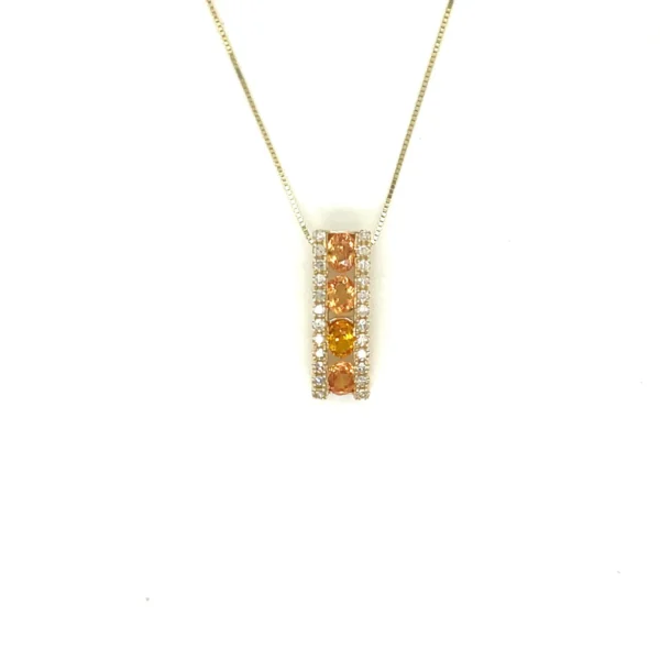 Ruby Diamond Bar Necklace