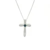 Diamond Gemstone Cross Necklace