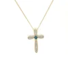Diamond Gemstone Cross Necklace