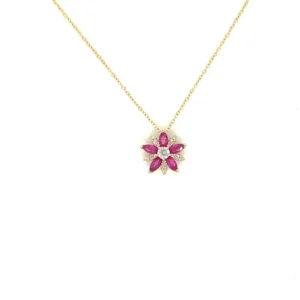 Floral Gemstone Pendant Necklace