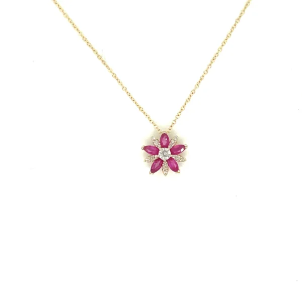 Floral Gemstone Pendant Necklace