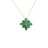 Emerald Floral Pendant Necklace