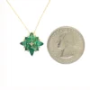 Emerald Floral Pendant Necklace