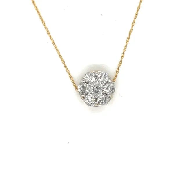 Cluster Diamond Pendant Necklace
