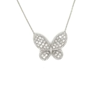 Butterfly Diamond Pendant Necklace