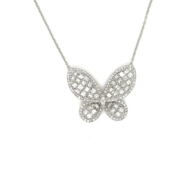 Butterfly Diamond Pendant Necklace