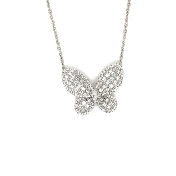 Butterfly Diamond Pendant Necklace