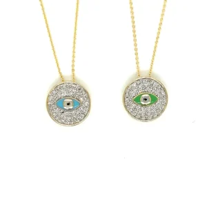Enamel Evil Eye Necklace