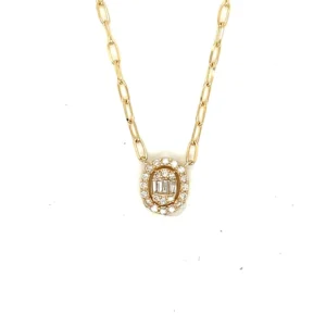 Oval Halo Diamond Necklace