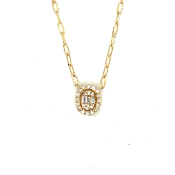 Oval Halo Diamond Necklace