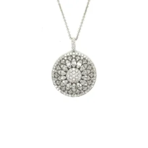 Circular Diamond Pendant Necklace
